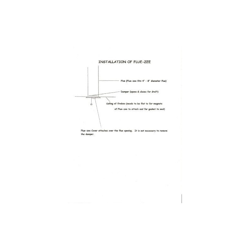 Draft Decor Draft Stopper Flue-ZEE Cover (8" Diameter Fits Flues