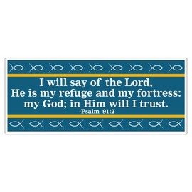 VictoryStore Magnets - Bible Verse Psalms 91:2 Bumper Magnet, Set of 2, Size 3.75 inches x 9 inches