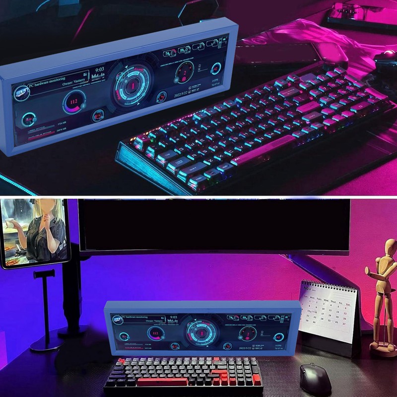 8.8 Inch PC Temperature Display Support Dynamic Theme Touchscreen Computer