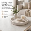 11" Concrete Coffee Table Tray, Cream Round Decorative Tray for
