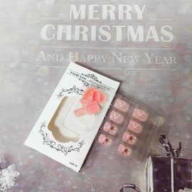 Short Press on Nails Square Fake Nails with Designs Elk Snowflake Swirl Christmas False Nails Glossy Winter Pink Nails Press on Acrylic Nails Glitter White Glue on Nails Xmas Stick on Nails for Women