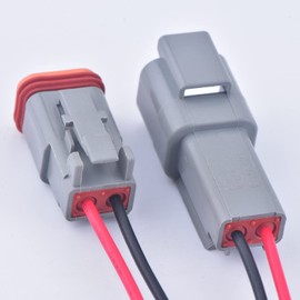 DECKBU 2 Pin Automotive Sealed Electric Plug Male Female Waterproof Connector Wire Harness DT Series DT06-2S DT04-2P
