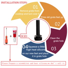 Allstare WB02X24790 Grate Rubber Feet for GE Gas Stove Top Range Grate Foot Rubber Pads for GE Stove Parts Rubber Grate Bumpers GE Stove Replacement Cooktop Grate Foot 8 Packs