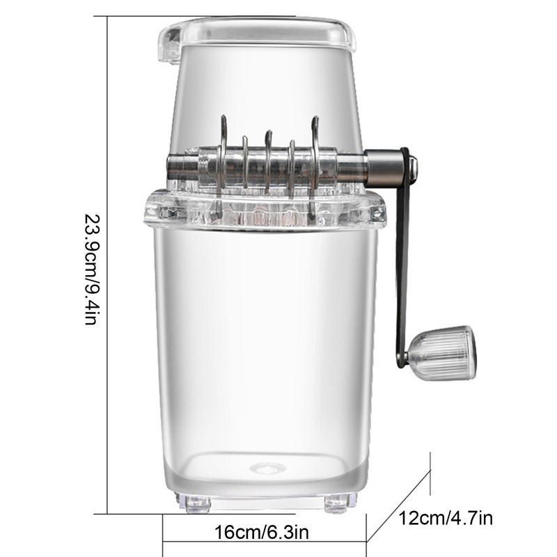 Portable Ice Crusher 1.25L Hand Cranked DIY Manual Shaved Ice
