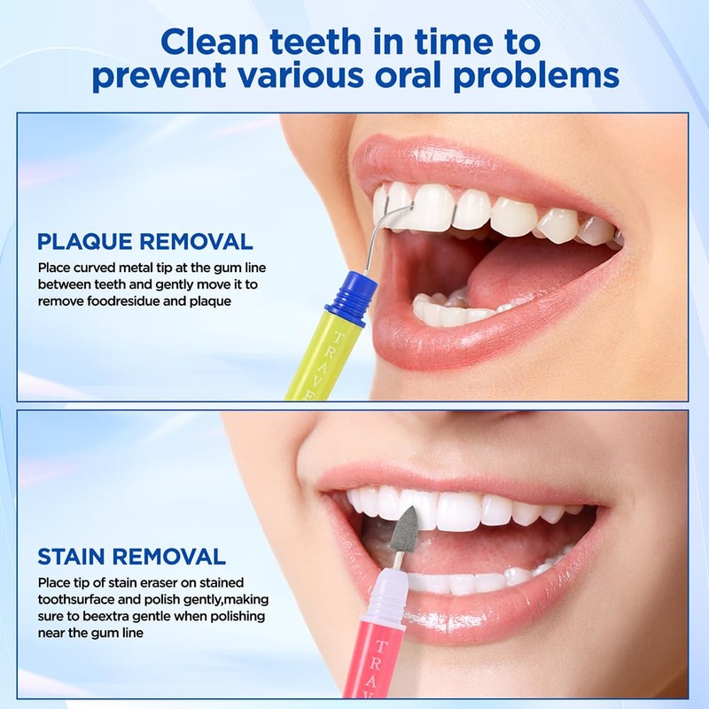 Dental travel Cleaning Kit (blue & white, 2 pair)