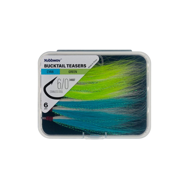 Xubbwov Bucktail Teasers 2 Color (Green Cyan)
