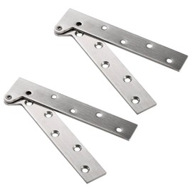 Pack of 2 Hinges Stainless Steel, 180 Swivel Hinge Tenon Tape Furniture Door Drilling Tape for Front Doors, Cabinets, Bathrooms, Window Sills