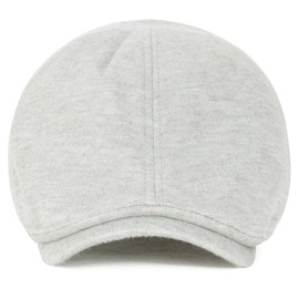 ililily Soft Cotton Newsboy Flat Cap Ivy Stretch Driver Hunting Hat (XL, Grey)