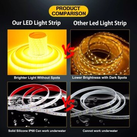 YM E-Bright 600 LED Waterproof Yellow LED Strip Light 5M Self Adhesive Amber Lights