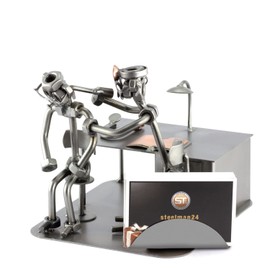 Steelman24 I Nuts and bolts sculpture Ear, Nose And Throat Doctor With Business Card Holder With Personal Engraving I Handmade metal ornaments