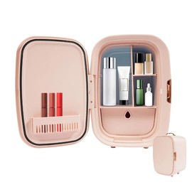 Mini Fridge, 12L Skincare Fridge Portable Small Refrigerator Cooler & Warmer Compact Fridges, Intelligent Constant Temperature Cosmetics Refrigerator Compact Fridge for SkinCare, Food, Bedroom, Office