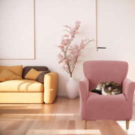 LiveGo Armchair Covers Banquet Armchair Slipcovers stretch knit Chair Slipcover with Arms Stretch Chair Covers for Living Room Soft Armchair Slipcover Nonslip Dog Pet Friendly Furniture Protector