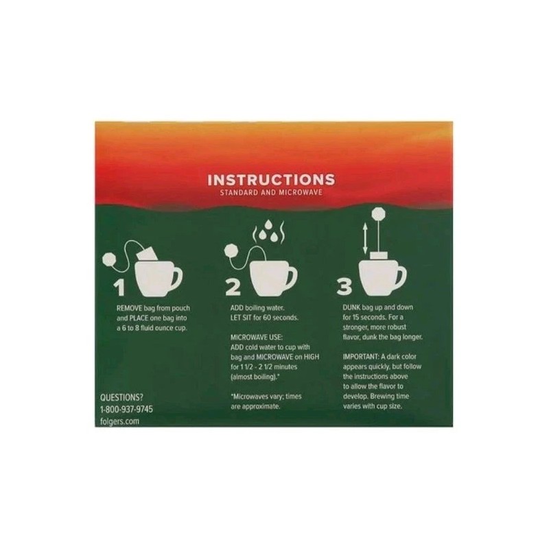 Folgers Coffee Singles Classic Decaffeinated Coffee Bags - 19 Count
