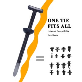 100 PCS Nylon Universal Cable Tie Buckles - Quick Release Zipper Clips Rivet, New Multifunctional Heavy Duty Self-Locking Automotive Fasteners for DIY Car Repair, Wire Management, Home & Office Use