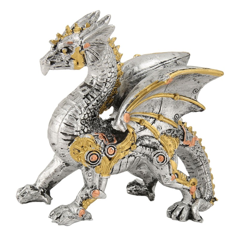 Mechanical Steampunk Dragon Sculpture Decorative Resin Dragon Statue for Bedrooms