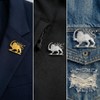 2 Packs Iran Lapel Pin, Iranian Lion Sun（Shir o Khorshid