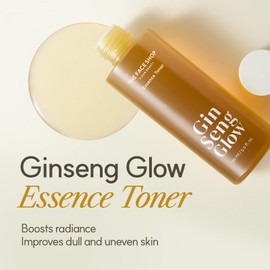The Face Shop Ginseng Glow Essence Toner - Improves Skin Elasticity, Glowy Finish, for Dull & Dry Skin, with Korean Ginseng, Anti Aging, Korean Skincare, 150ml / 5.0 fl. oz.