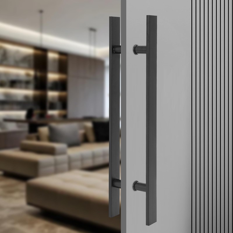 DYRABREST 23" Double Sided Push Pull Door Handle H Shape