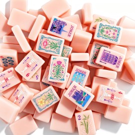 ,American Mahjong Set with 160 Tiles, Custom 4-Layer Mahjong Tiles,Acrylic Luxury Mahjong,Palm Royale Mahjong TilesColor: Pink Paris