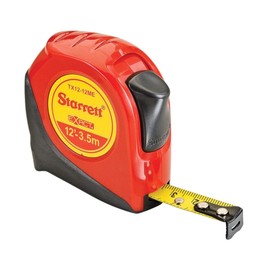 Starrett Exact Retractable Imperial/Metric Pocket Tape Measure with Nylon Coating, Self Adjusting End Hook, and Steel Belt Clip - 1/2" Width, 12 ft. Length - KTX12-12ME-N