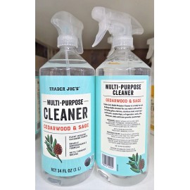 Trader Joe's Multi-Purpose Cleaner Cedarwood & Sage 34fl oz 1L (2 Bottles)