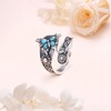 Alphm Butterfly Spoon Turquoise Ring for Women S925 Sterling Silver