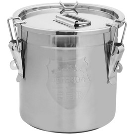 Alinwirsy 6L/1.6 Gal 304 Stainless Steel Containers with Lids 202 Oz Stainless Food Containers with Lids and Lock Hole Airtight Container for Kitchen Stainless Steel Bucket 304 stainless container