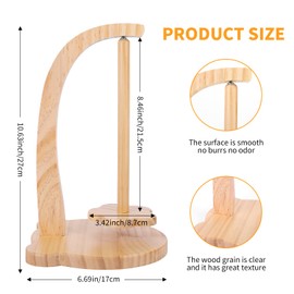 Wooden Yarn Holder for Crochet & Knitting - Magnetic Rotating Yarn Spinner Rack, Stable 320g Yarn Shaft Dispenser, Smooth Wool Balls Holder Crochet Holder for Knitting Lovers,Grandma,Mother's Day Gift