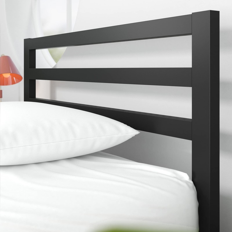 Zinus Mia Metal Platform Bed Frame with Headboard, Wood Slat