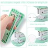Green Desk Accessory Kit Cute Office Supplies Set Desktop Stapler