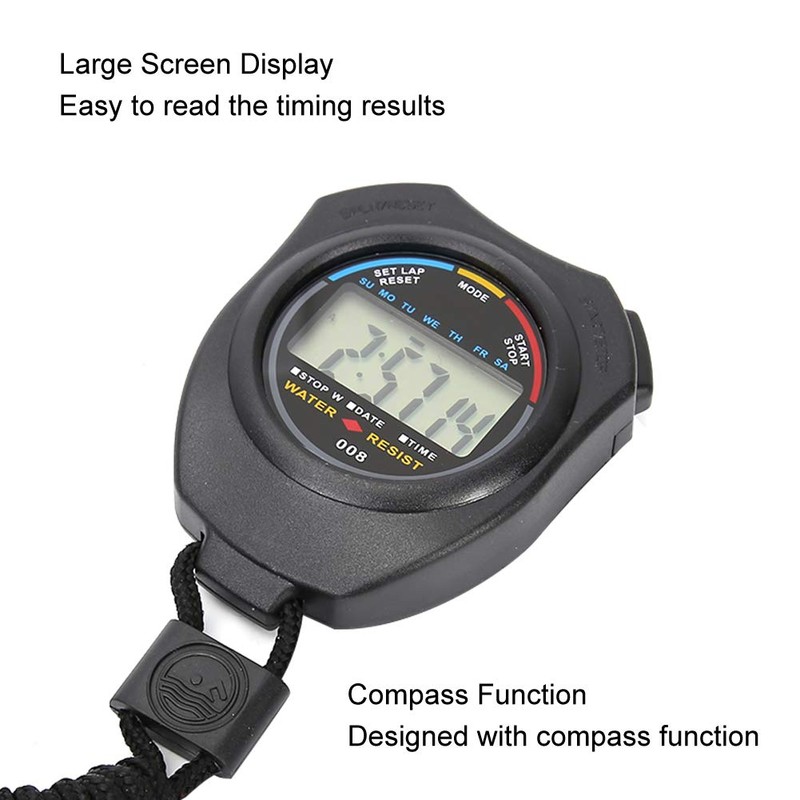 Stopwatch Timer, Multifunctional Stopwatch, Waterproof Dust and Shock Resistant, Suitable