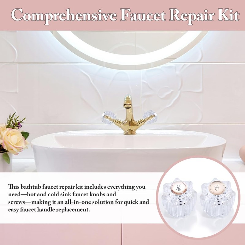 Shower Knob Replacement Set 2 Piece, Shower Handle Faucet Replacement