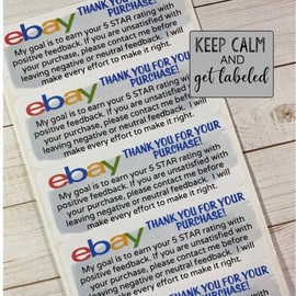 100 5 Star Thank You Stickers / Labels.