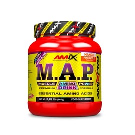 Amix Map Muscle Amino Power - Essential Amino Acid Sport Supplement, Promotes the Synthesis of Proteins After Training and Improves Muscle Mass, Mango Flavour - Pineapple 344 GR