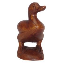 Brave Wings Hand Carved Wooden Animal Duck ~ Duck 10.5cm High ~ Ornament Sculpture Figurine Statue Unique Table Decoration Home Decor ~ 5399