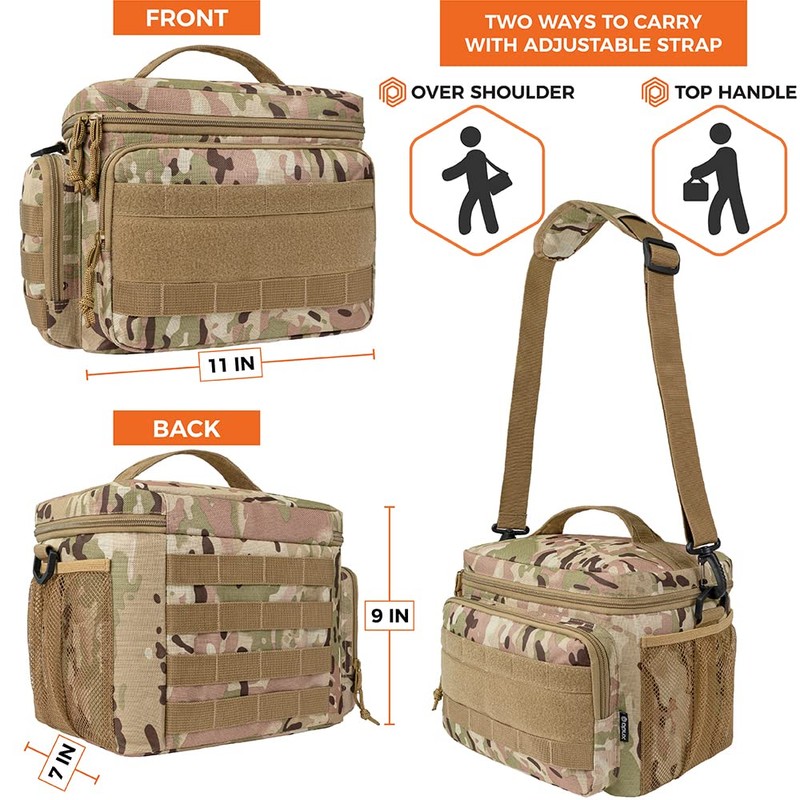 OPUX Tactical Lunch Box for Men, Camo Mens Insulated Lunch