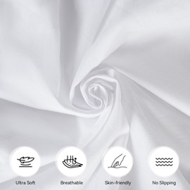 Hospital Bed Sheets Set 3 Piece for Home Use & Hospital Care Beds, 1 Fitted Sheet 36" x 84" x14", 1 Flat Sheet and 1 Pillowcase, Shrinkage & Stain Resistant Hospital Bed Sheet Set, White