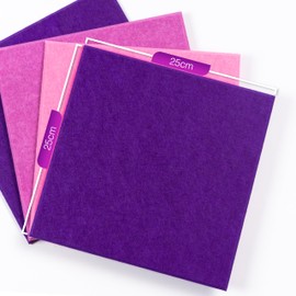 Bulletin Board 40x30in, 12 Count 9.8 x 9.8in Felt Wall Tiles with Removable Adhesive Tape, Cork Board Alternative for Walls, Wall Decor, Kids Art Display, Kids Room (Magenta Ombre Collection)