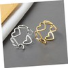 FOMIYES Versatile Aesthetic Rings 2pcs Open Heart Rings for Women