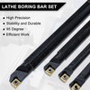 NORJIN Lathe Boring Bar Set, 4pcs S07K/S08K/S10K/S12M-SCLCR06 Lathe Boring Bar