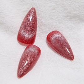 KKUUOO Red Press on Nails Long Stiletto Fake Nails Glitter Press on Nails Handmade Press on Nails Glossy Acrylic Nails Full Cover Glossy False Nails Stick on Nails for Women and Girls 24Pcs