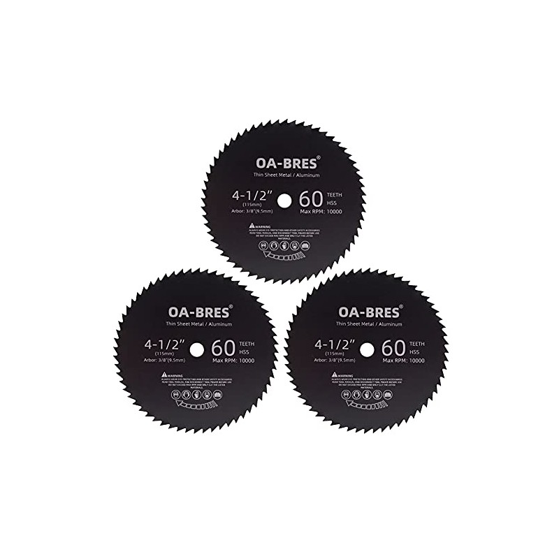 3 Pack 4 1/2-Inch HSS Compact Circular Saw Blades with