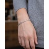 LuxGoth Stainless Steel 5 mm Figaro Link Chain Bracelet (7