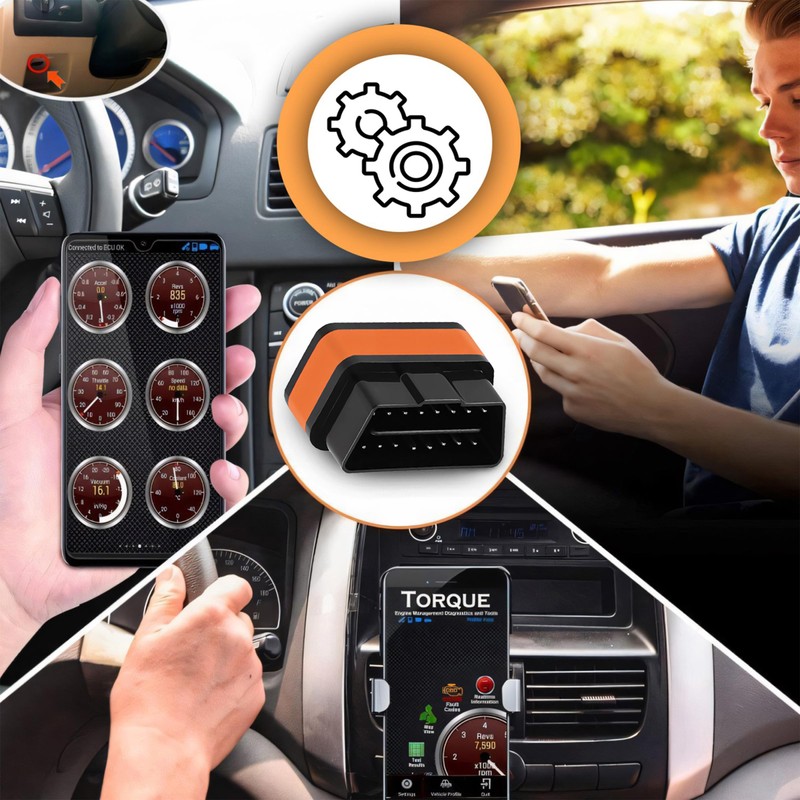 Retoo OBD2 Diagnostic Device Bluetooth, OB II Adapter, Car Scanner