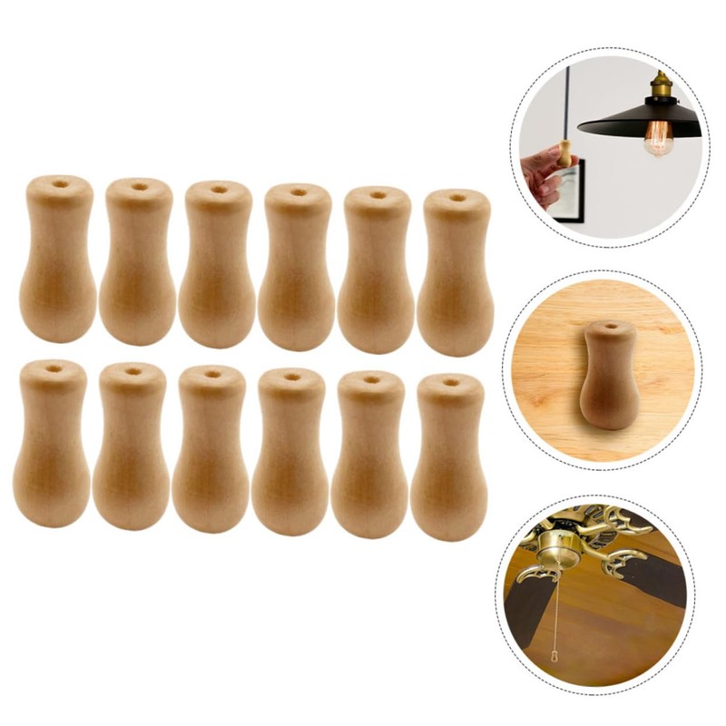Garneck 12pcs Wooden Blind Pull Cord Ends - Elegant Wood