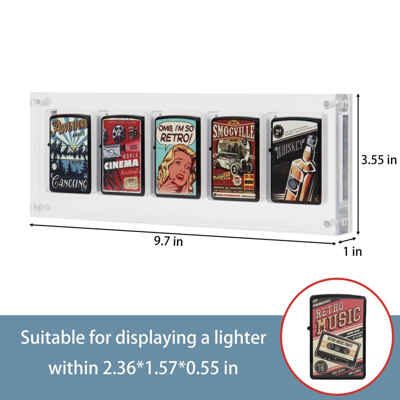 Clear Lighter Case, Acrylic Lighter Display Case Desktop, Suitable for