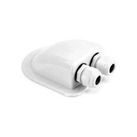 QWORK QWORK? 1 Pcs IP68 Solar Cable Entry Gland Waterproof ABS Solar Double Cable Entry Dual Cable Entry Housing for Solar Panels of RV, Caravan and Marine, White