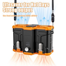 PKBD 2025 Personal Waist Fan with 10,000mAh, 150 Speeds 16000RPM Strong Airflow Dual Motors, Portable Belt Clip on Waist Cooling Shirt Fan, Perfect for Outdoor Sports, Work, Camp & Travel