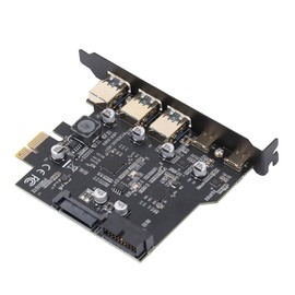 PCIe to USB 3.2 Gen 2 Adapter Card, 20Gbps 3xUSB A 2xUSB C 5 Port PCI Express Expansion Card for Windows Linux OS X PC