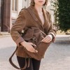 Hamosons – medium-sized leather rucksack / city rucksack size M made out of buffalo leather, brown